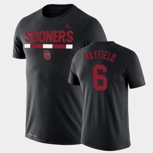 Men's Oklahoma Sooners #6 Baker Mayfield Black Legend Performance Jordan Brand Team DNA T-Shirt 512012-487