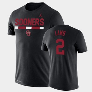 Men's Oklahoma Sooners #2 CeeDee Lamb Black Legend Performance Jordan Brand Team DNA T-Shirt 994526-827