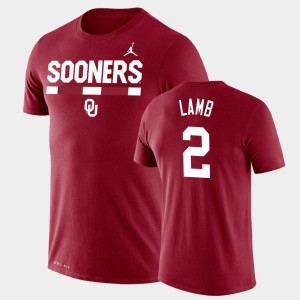 Men's Oklahoma Sooners #2 CeeDee Lamb Crimson Legend Performance Jordan Brand Team DNA T-Shirt 450554-937