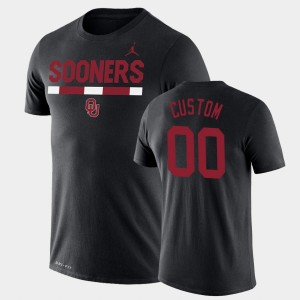 Men's Oklahoma Sooners #00 Custom Black Legend Performance Jordan Brand Team DNA T-Shirt 203834-824