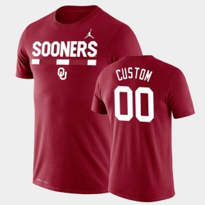Men's Oklahoma Sooners #00 Custom Crimson Legend Performance Jordan Brand Team DNA T-Shirt 213739-180