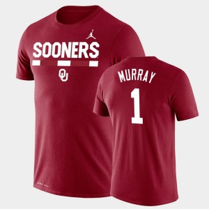Men's Oklahoma Sooners #1 Kyler Murray Crimson Legend Performance Jordan Brand Team DNA T-Shirt 471011-774