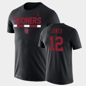 Men's Oklahoma Sooners #12 Landry Jones Black Legend Performance Jordan Brand Team DNA T-Shirt 502703-755