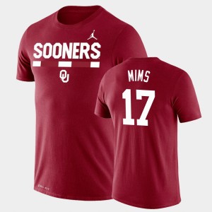 Men's Oklahoma Sooners #17 Marvin Mims Crimson Legend Performance Jordan Brand Team DNA T-Shirt 413052-617