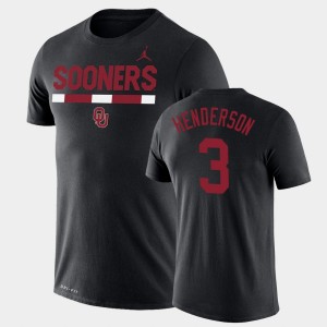 Men's Oklahoma Sooners #3 Mikey Henderson Black Legend Performance Jordan Brand Team DNA T-Shirt 286761-792