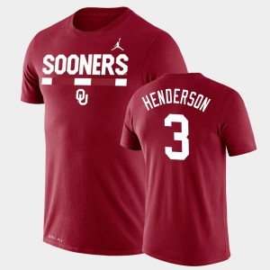 Men's Oklahoma Sooners #3 Mikey Henderson Crimson Legend Performance Jordan Brand Team DNA T-Shirt 393538-983