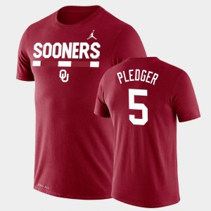 Men's Oklahoma Sooners #5 T.J. Pledger Crimson Legend Performance Jordan Brand Team DNA T-Shirt 791827-580