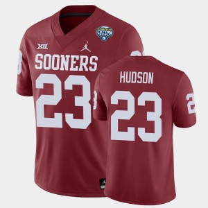 Men's Oklahoma Sooners #23 Todd Hudson Crimson Game 2020 Cotton Bowl Jersey 865282-480