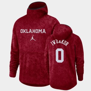 Men's Oklahoma Sooners #0 Victor Iwuakor Crimson Pullover Team Logo Basketball Spotlight Hoodie 249858-819