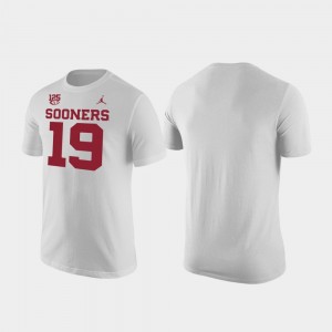 Men's Oklahoma Sooners White Jordan Brand Cotton 125th Football Season T-Shirt 201225-108