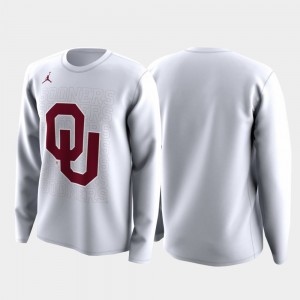 Men's Oklahoma Sooners White March Madness Legend Basketball Long Sleeve Family on Court T-Shirt 554247-936