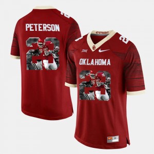 Men's Oklahoma Sooners #28 Adrian Peterson Crimson Player Pictorial Jersey 661947-280