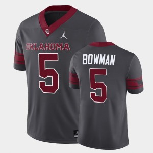 Men's Oklahoma Sooners #5 Billy Bowman Anthracite Alternate Game Jersey 506577-410