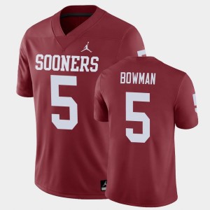 Men's Oklahoma Sooners #5 Billy Bowman Crimson Game Jersey 868814-357