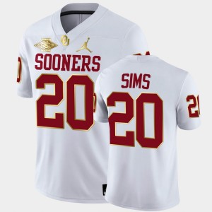 Men's Oklahoma Sooners #20 Billy Sims White 2021 Red River Showdown NFL College Football Jersey 354530-755