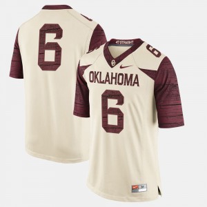 Men's Oklahoma Sooners #6 Cream College Football Jersey 766374-470
