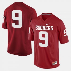 Men's Oklahoma Sooners #9 Crimson College Football Jersey 205601-317