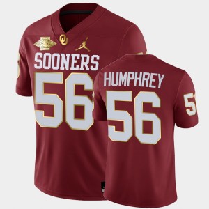 Men's Oklahoma Sooners #56 Creed Humphrey Crimson 2021 Red River Showdown NFL Alumni College Football Jersey 236757-817