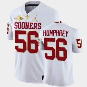 Men's Oklahoma Sooners #56 Creed Humphrey White 2021 Red River Showdown NFL Alumni College Football Jersey 919947-687