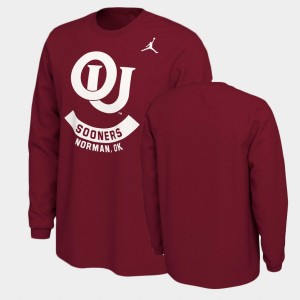 Men's Oklahoma Sooners Crimson Long Sleeve Vault T-Shirt 166193-975