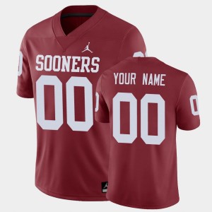 Men's Oklahoma Sooners #00 Custom Crimson Game Jersey 466017-413