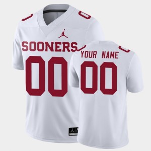 Men's Oklahoma Sooners #00 Custom White Game Jersey 972435-538