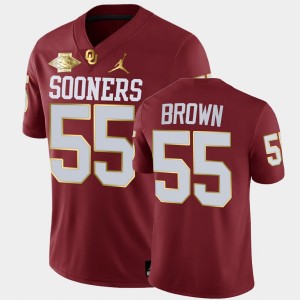 Men's Oklahoma Sooners #55 Jammal Brown Crimson 2021 Red River Showdown NFL College Football Jersey 555296-888