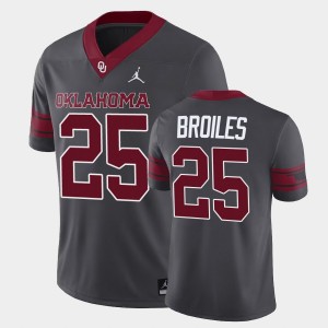 Men's Oklahoma Sooners #25 Justin Broiles Anthracite Alternate Game Jersey 560312-276