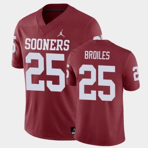 Men's Oklahoma Sooners #25 Justin Broiles Crimson Game Jersey 977299-510