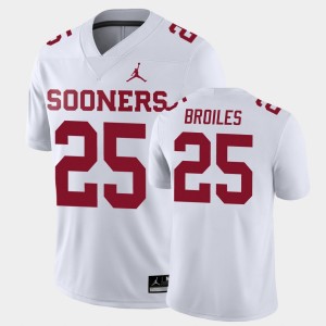 Men's Oklahoma Sooners #25 Justin Broiles White Game Jersey 245897-932