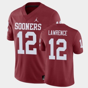 Men's Oklahoma Sooners #12 Key Lawrence Crimson Game Jersey 144435-160