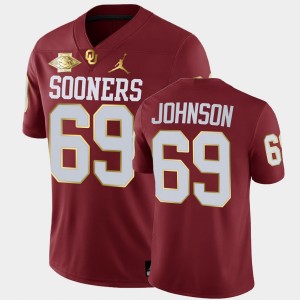 Men's Oklahoma Sooners #69 Lane Johnson Crimson 2021 Red River Showdown NFL Alumni College Football Jersey 373236-243