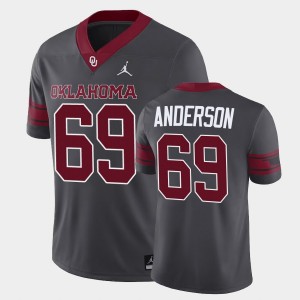 Men's Oklahoma Sooners #69 Nate Anderson Anthracite Alternate Game Jersey 174275-608
