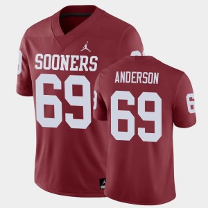 Men's Oklahoma Sooners #69 Nate Anderson Crimson Game Jersey 148101-266