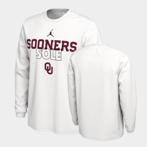 Men's Oklahoma Sooners White Long Sleeve On Court T-Shirt 177409-895