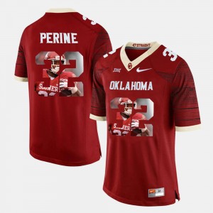 Men's Oklahoma Sooners #32 Samaje Perine Crimson Player Pictorial Jersey 662079-715