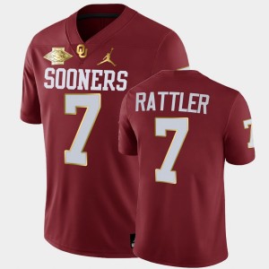 Men's Oklahoma Sooners #7 Spencer Rattler Crimson 2021 Red River Showdown Golden Edition Jersey 924012-503