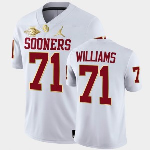 Men's Oklahoma Sooners #71 Trent Williams White 2021 Red River Showdown NFL Alumni College Football Jersey 483024-564