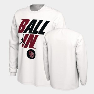 Men's Oklahoma Sooners White Long Sleeve Ball In Bench T-Shirt 323020-155