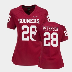 Women's Oklahoma Sooners #28 Adrian Peterson Crimson Game College Football Jersey 433739-175