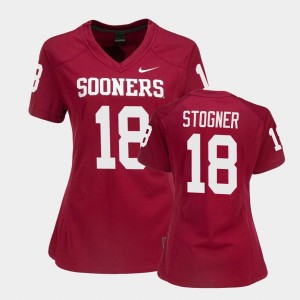 Women's Oklahoma Sooners #18 Austin Stogner Crimson Game College Football Jersey 422105-962
