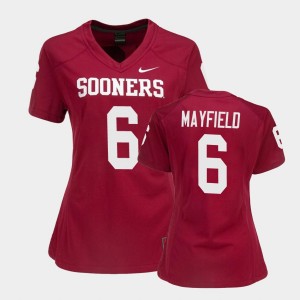 Women's Oklahoma Sooners #6 Baker Mayfield Crimson Game College Football Jersey 396339-302