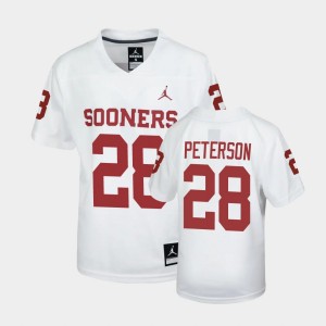 Youth Oklahoma Sooners #28 Adrian Peterson White Football Untouchable Jersey 942227-696