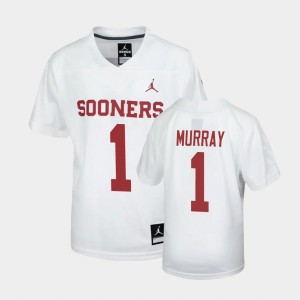 Youth Oklahoma Sooners #1 Kyler Murray White Football Untouchable Jersey 195477-765