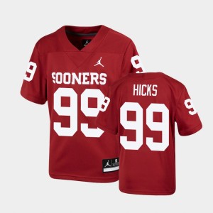Youth Oklahoma Sooners #99 Marcus Hicks Crimson Football Alumni Jersey 403505-761