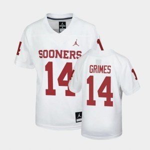 Youth Oklahoma Sooners #14 Reggie Grimes White Football Untouchable Jersey 964477-841