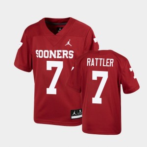 Youth Oklahoma Sooners #7 Spencer Rattler Crimson Football Alumni Jersey 620620-383