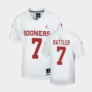 Youth Oklahoma Sooners #7 Spencer Rattler White Football Untouchable Jersey 774583-825