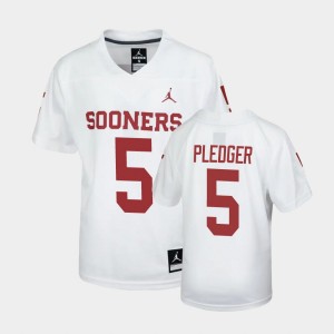 Youth Oklahoma Sooners #5 T.J. Pledger White Football Untouchable Jersey 589264-926